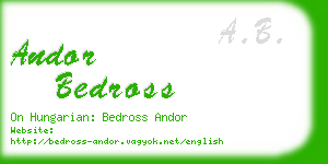 andor bedross business card